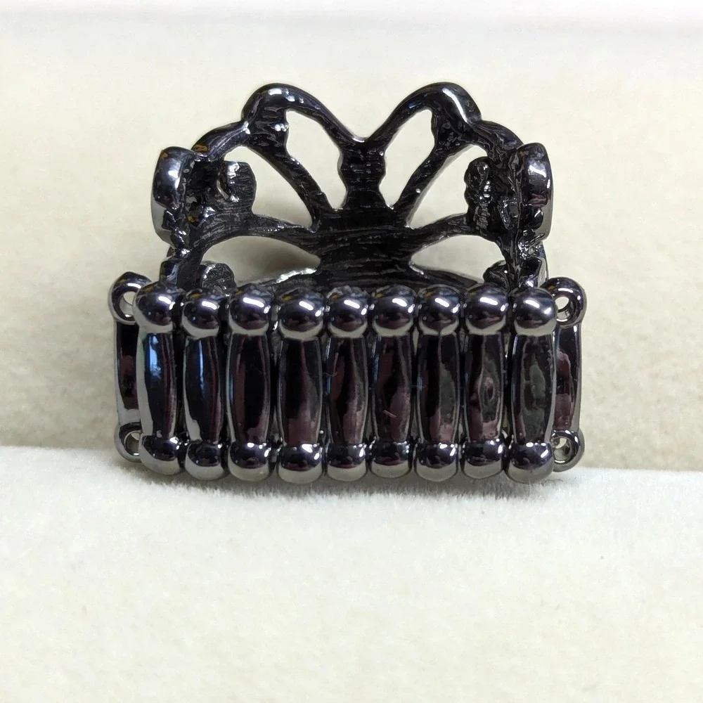 New Butterfly Ring Gunmetal Ornate Filigree Stretch Band Lover Gift Jewelry‎